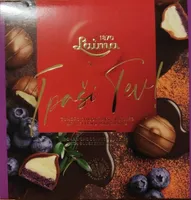 Dark Chocolate Truffles with Blueberry Marzipan