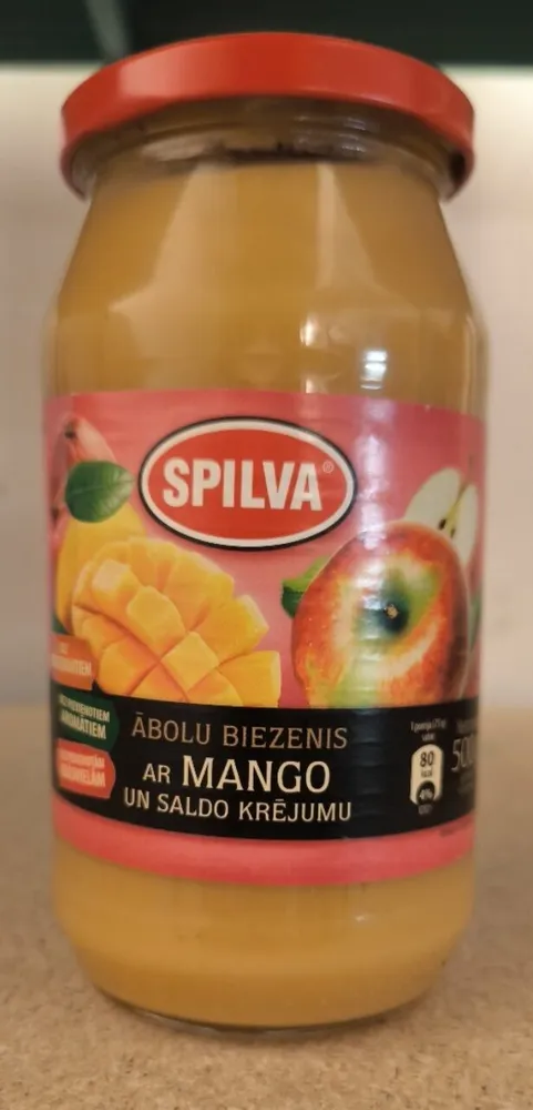 Ābolu biezenis ar mango un saldo krējumu