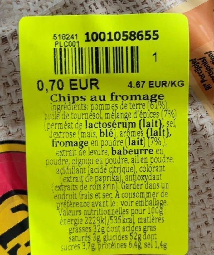Chips au fromage