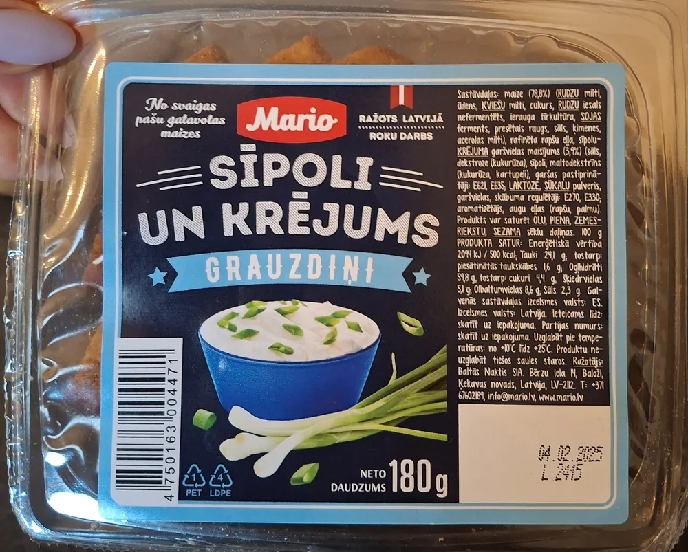 Sīpoli un krējums grauzdiņi