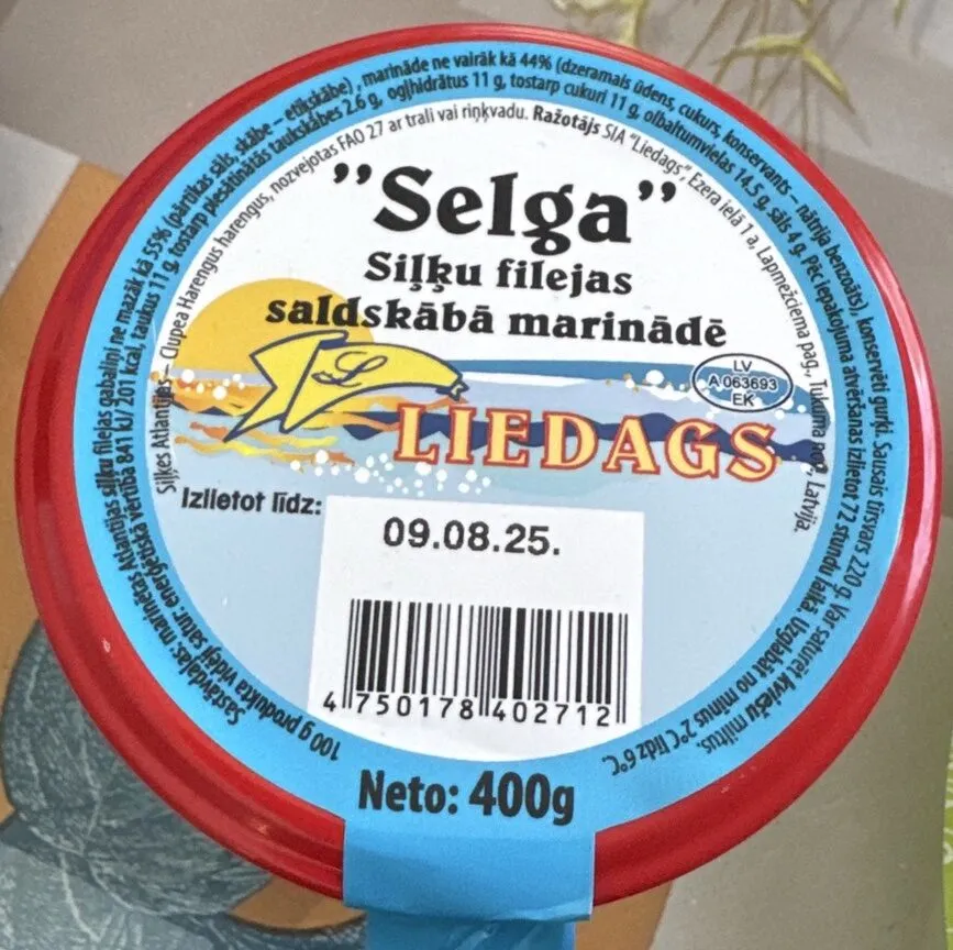 Siļķu filejas saldskābajā marinādē