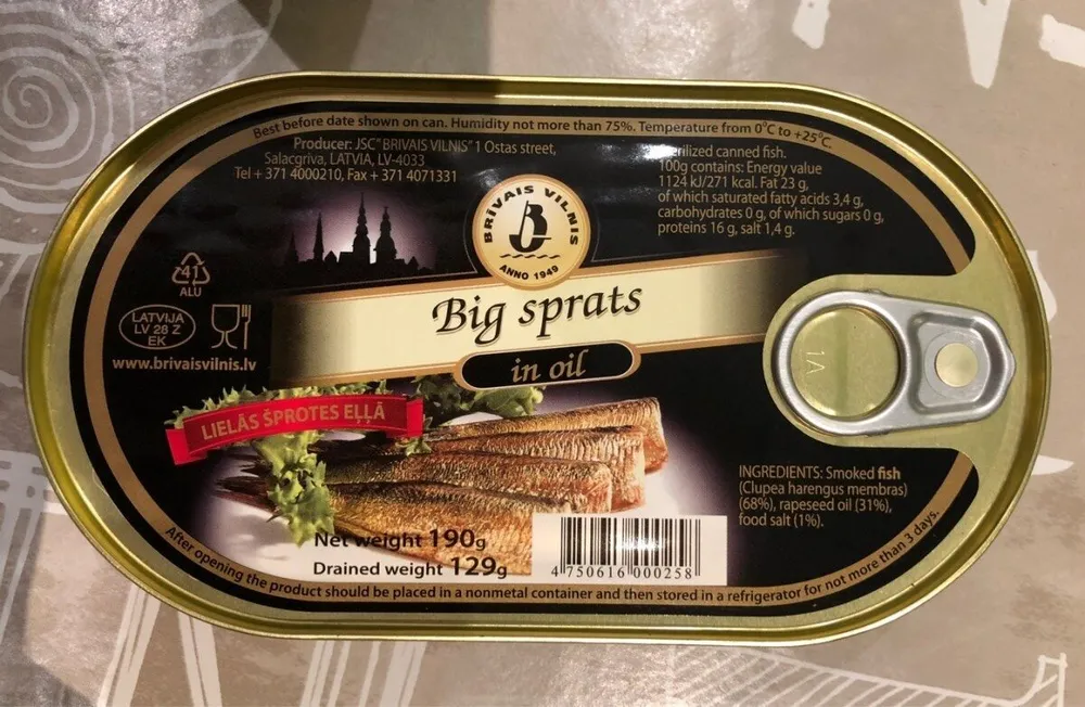 Brivaisviln Smoked Sardines In Oil