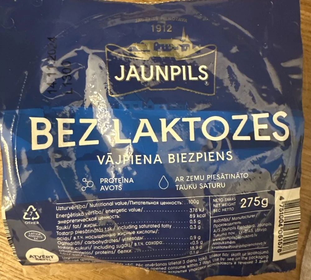 Bez Laktozes Vājpiena Biezpiens