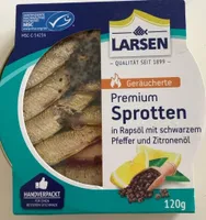 Geräucherte Premium Sprotten in Rapsöl mit schwarzem Pfeffer und Zitronenöl
