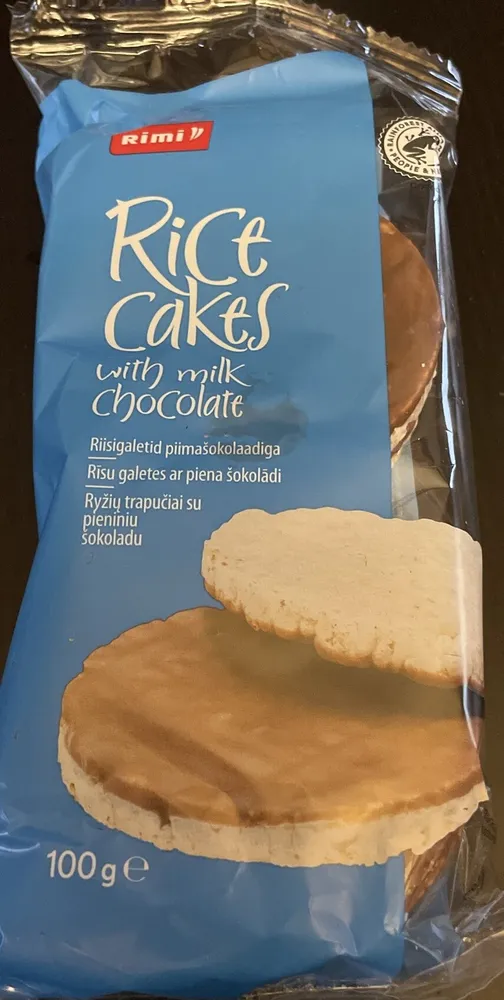 Rice cakes with milk chocolate