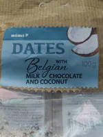 Dates with belgian milk chocolate and coconut