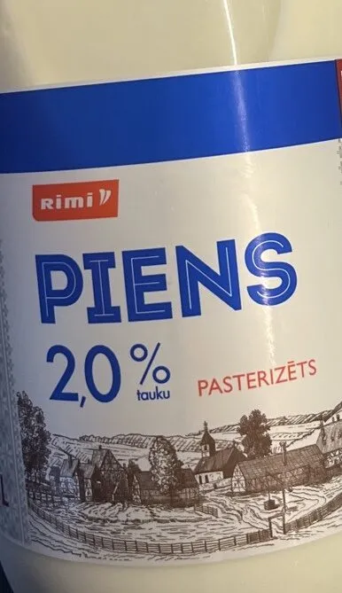 Piens 2,0% tauku, pasterizēts