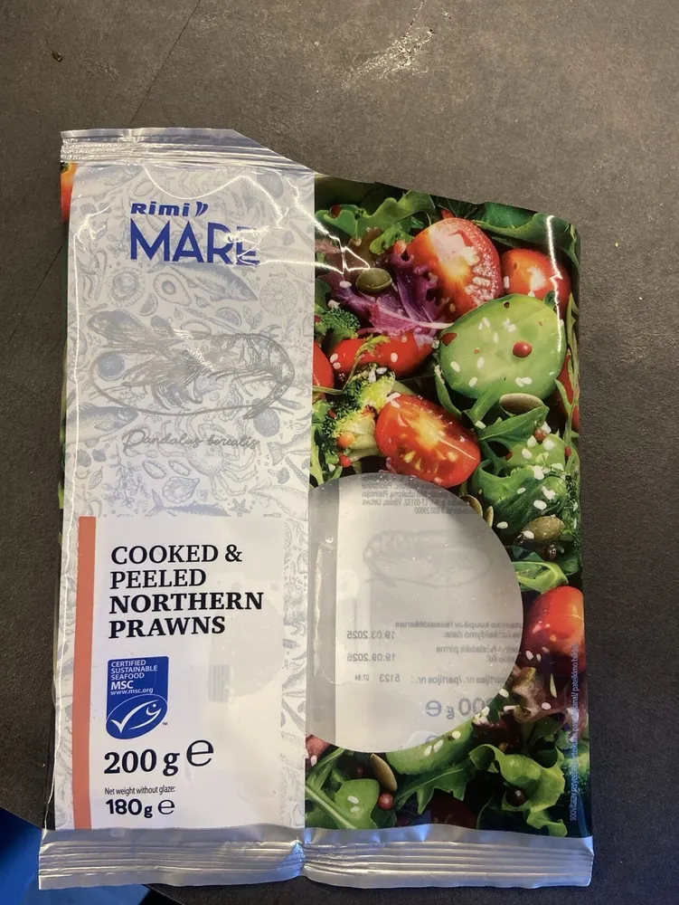 Cooked & peeled Northern Prawns