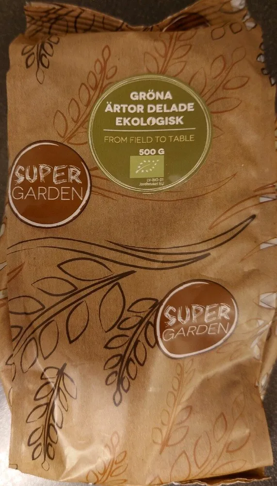 Gröna Ärtor Delade Ekologisk
