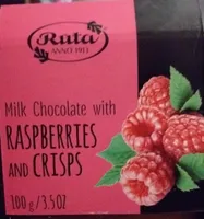 Milk chocolate with raspberries and crisps