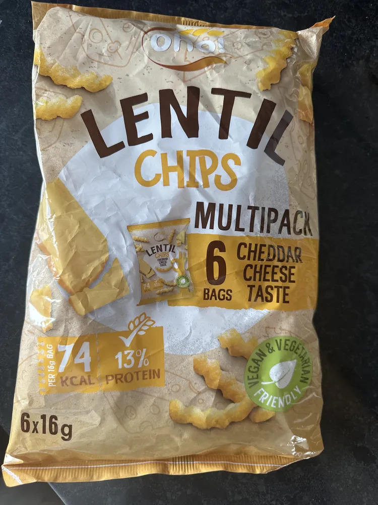 Sho LENTIL CHIPS LENTIL 74 13% OVDDAR KCAL PROTEIN