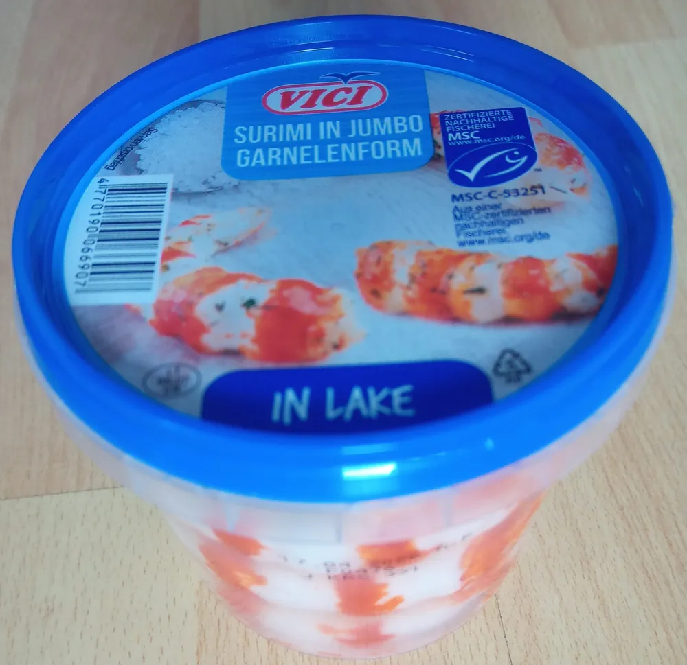 Surimi in Jumbo Garnelenform
