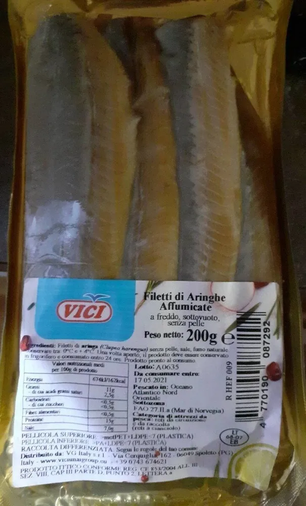 Filetti di aringhe affumicate