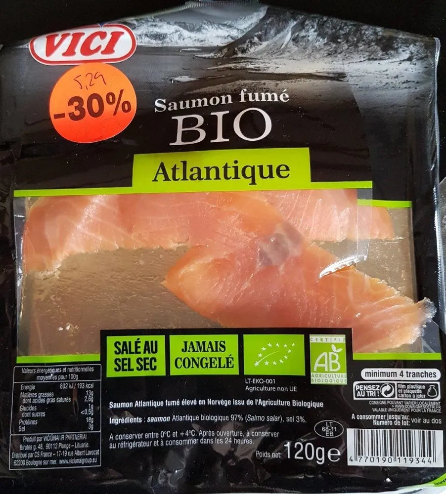 Saumon fumé bio atlantique