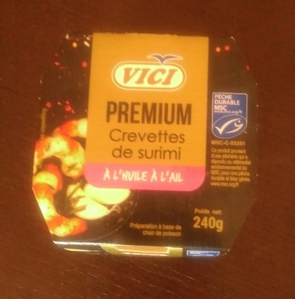 Crevettes de surimi à l' huile à l' ail