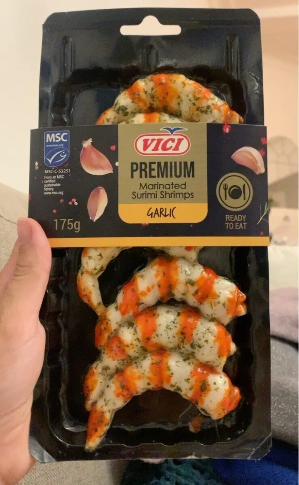 Marinated surimi shrimps