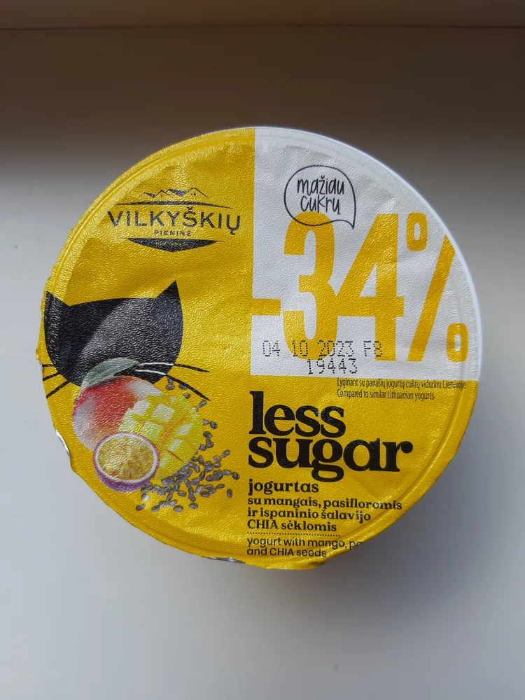 yogurt with mango, passion fruit and chia seeds