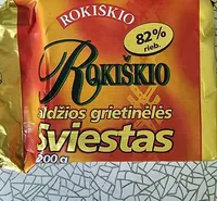 82% saldžios grietinėlės sviestas