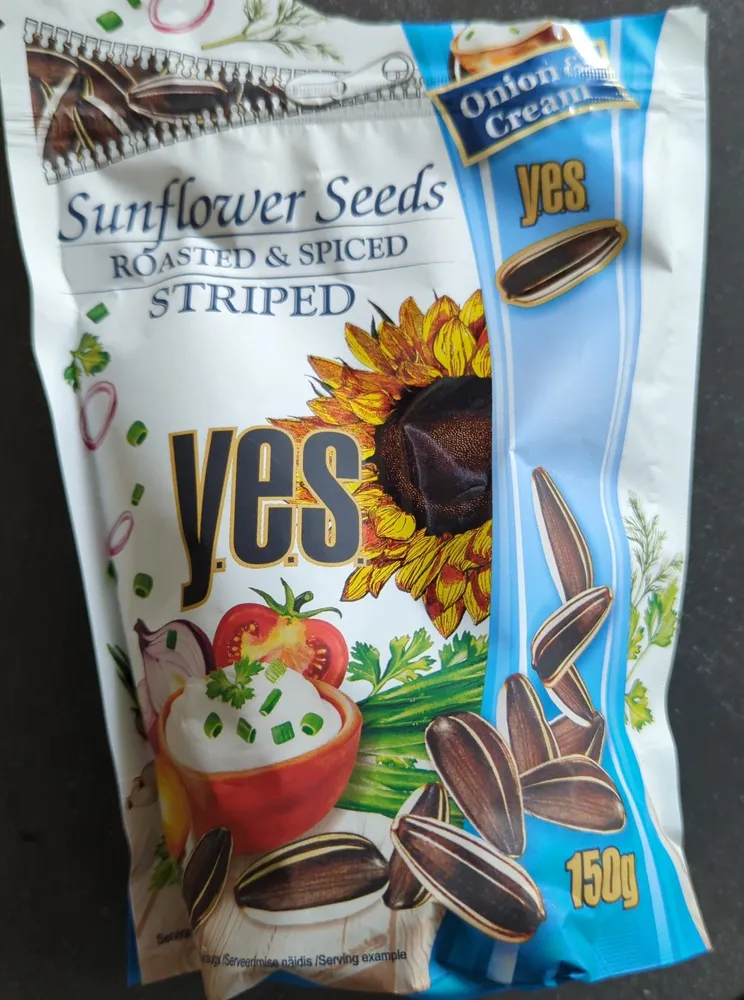 Roasted & Spiced Striped Sunflower Seeds, Onion Cream