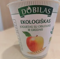 ekologiškas jogurtas su obuoliais ir grūdais