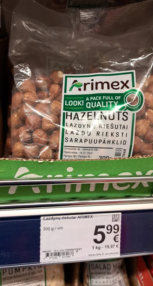 Lazdyno riešutai arimex
