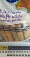 Žuvęs filė tešloje su česnakiniu padažu