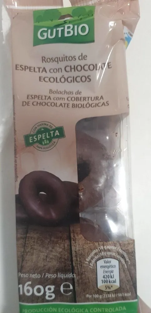 Rosquitos de espelta con chocolate ecologicos