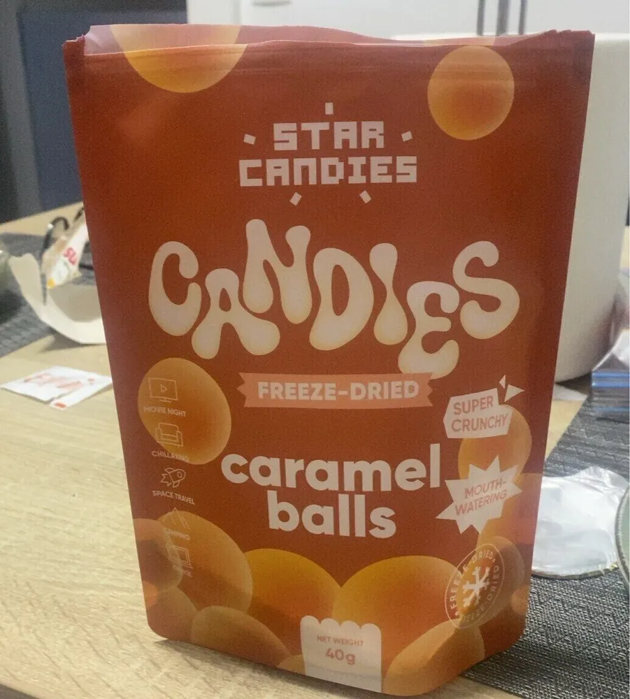 Freeze-dried caramel balls