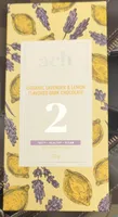 Organic levender ans lemon flavored dark chocolate