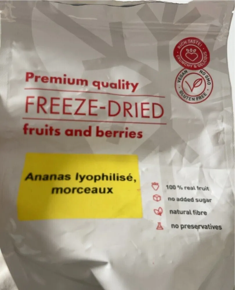Ananas lyophilisé, morceaux