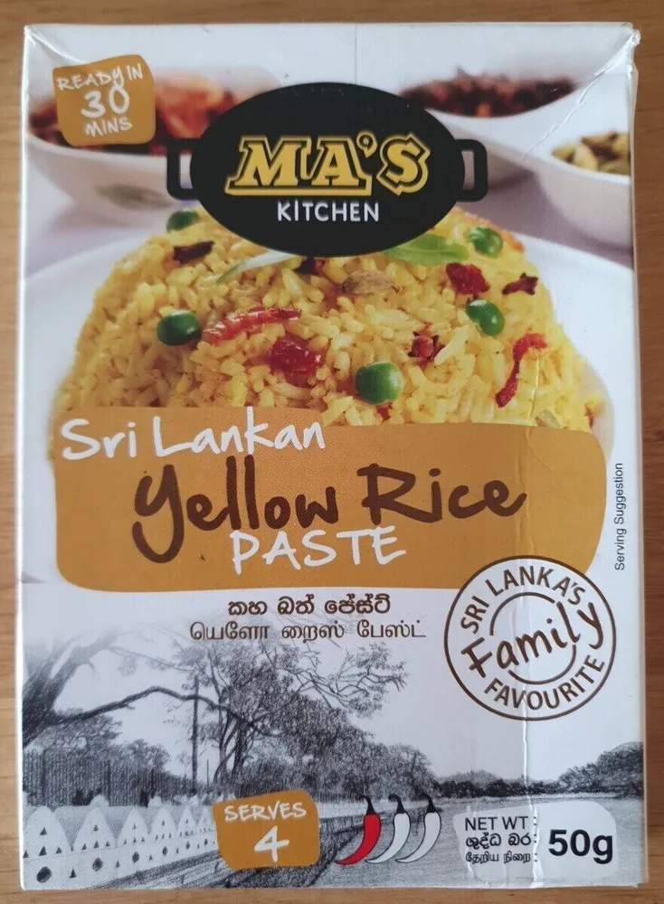 Sri Lankan yellow rice paste