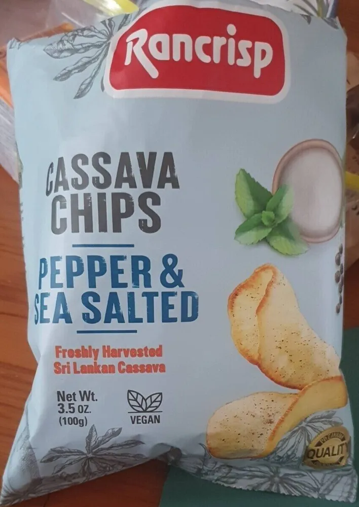 Cassava chips pepper and sea salted