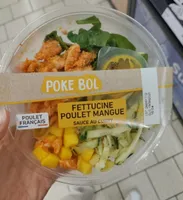Poké bol fettucine poulet mangue