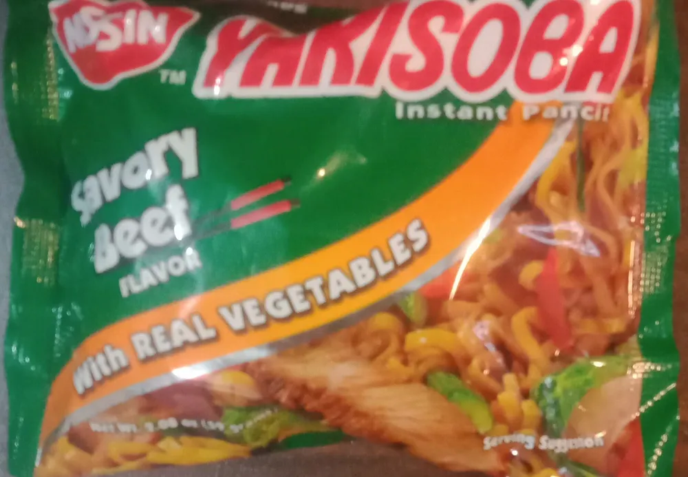 Yakisoba instant pancit savory beef flavor with real vegetables