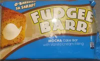 mocha cake bar with vanilla cream filling