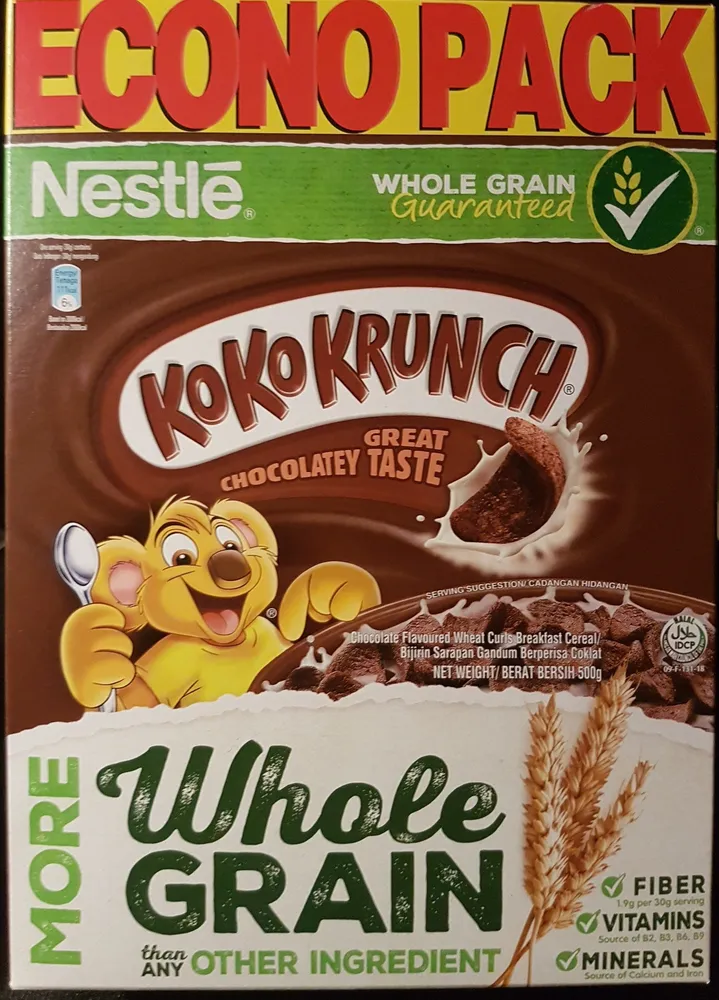 Koko Krunch Chocolate Flavoured Wheat Curls Breakfast Cereal 500G