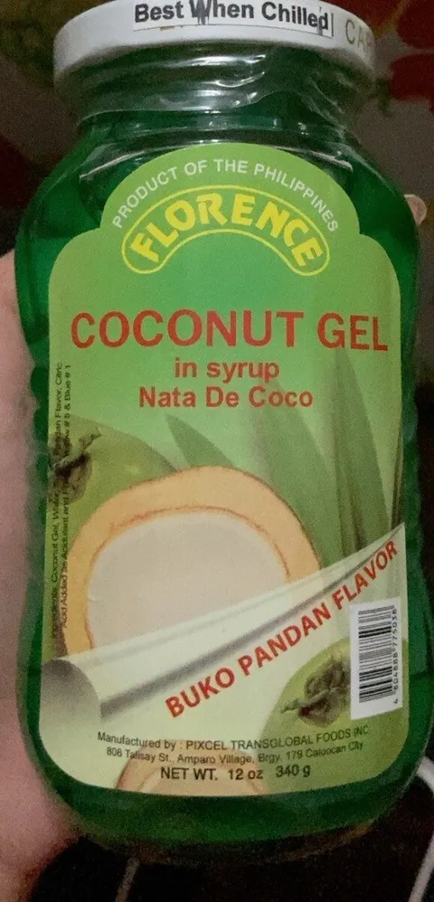 Coconut gel in syrup nata de coco