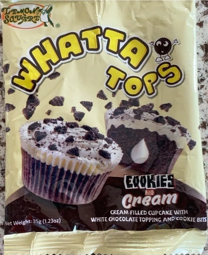 Lemon Square Whatta Tops Cookies 'n Cream Flavor (Cupcakes with Toppings)