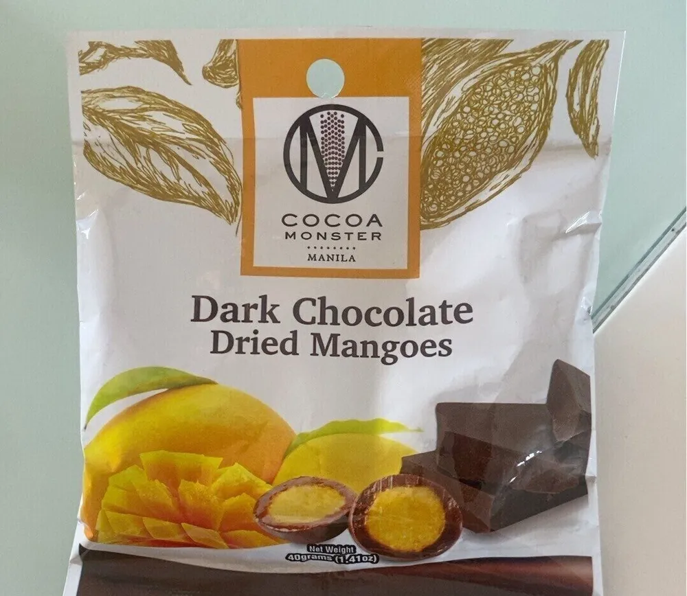 Dark chocolate dried mangoes