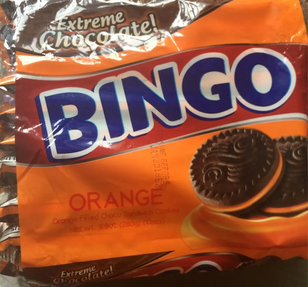 Bingo Sandwich Cookies Choco-orng 28G