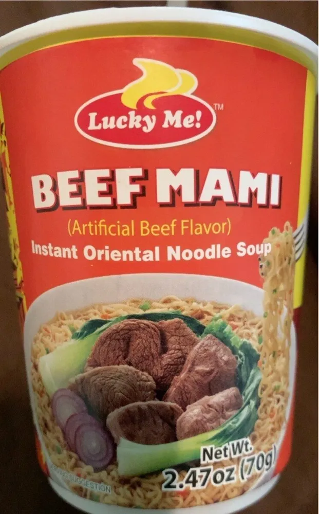 Lucky me beef mami artificial beef flavor noodle