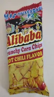 Crunchy corn chips hot chili flavor