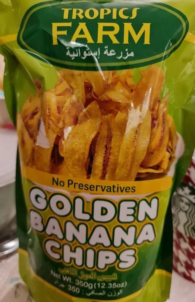 Golden banana chips