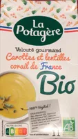 Velouté gourmand carottes et lentilles corail