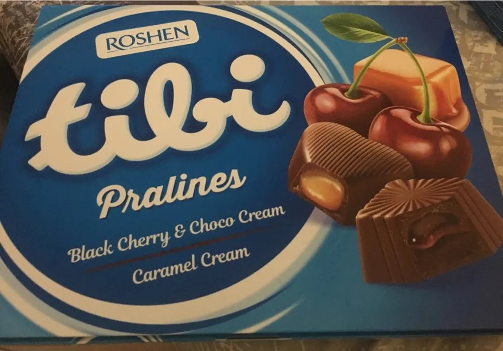 Tibi pralines cerise noir et caramel