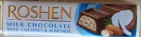 Молочно-шоколадний батон "Milk Chocolate with Coconut & Almonds" з мигдалем та кокосовою начинкою