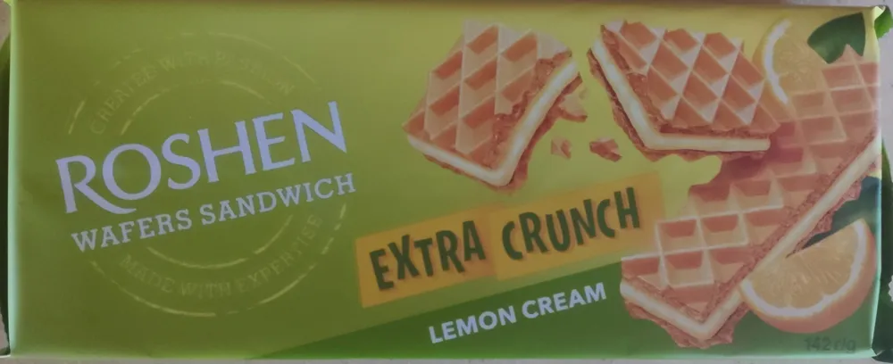 Вафлі "Wafers Sandwich Extra Crunch Lemon Cream", лимон