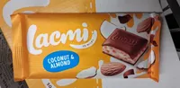 Шоколад молочний "Lacmi Coconut & Almond" з мигдалем, кокосовим кремом та рисовими кульками