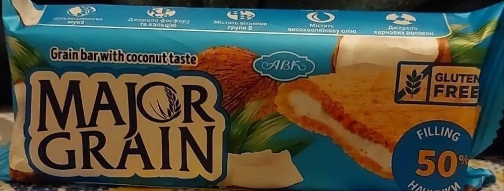 Grain bar with coconut taste