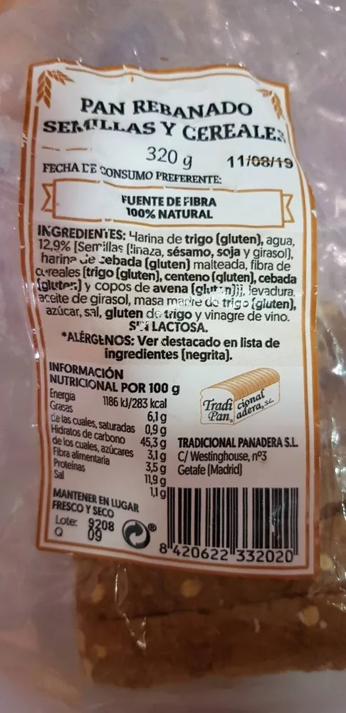 Pan rebanado